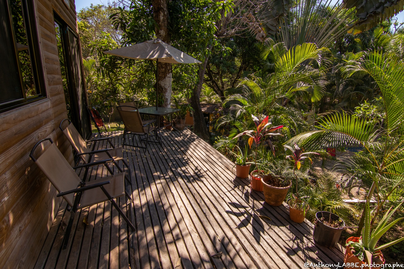 Terrasse d'un logement Airbnb a Montezuma péninsule de Nicoya au Costa Rica
